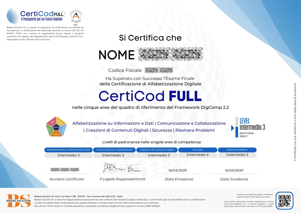 Certificato Accredia